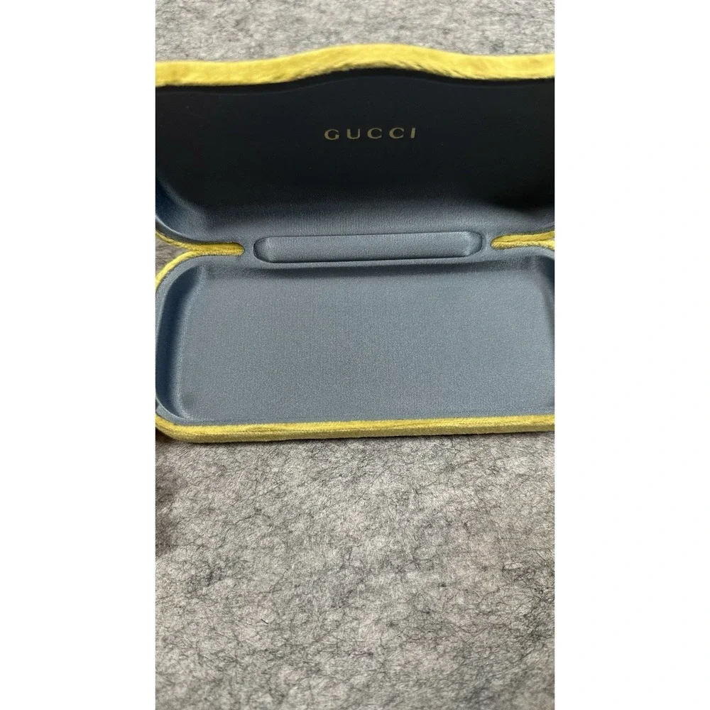 Gucci Large Sunglasses Case Yellow Green Velvet Hard Clamshell
